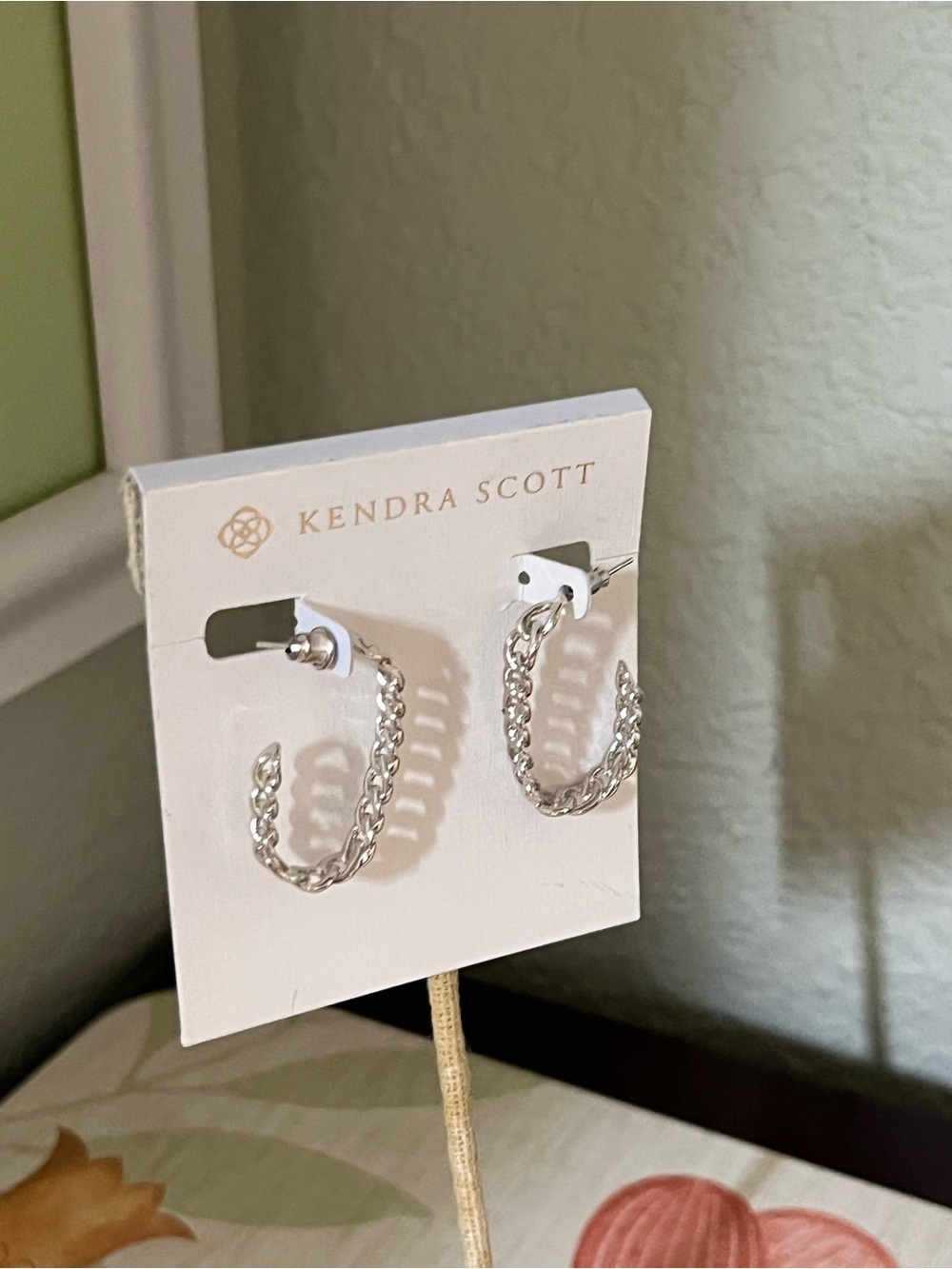 Kendra Scott Silver Grier Chain Open Hoop Earrings #KSER